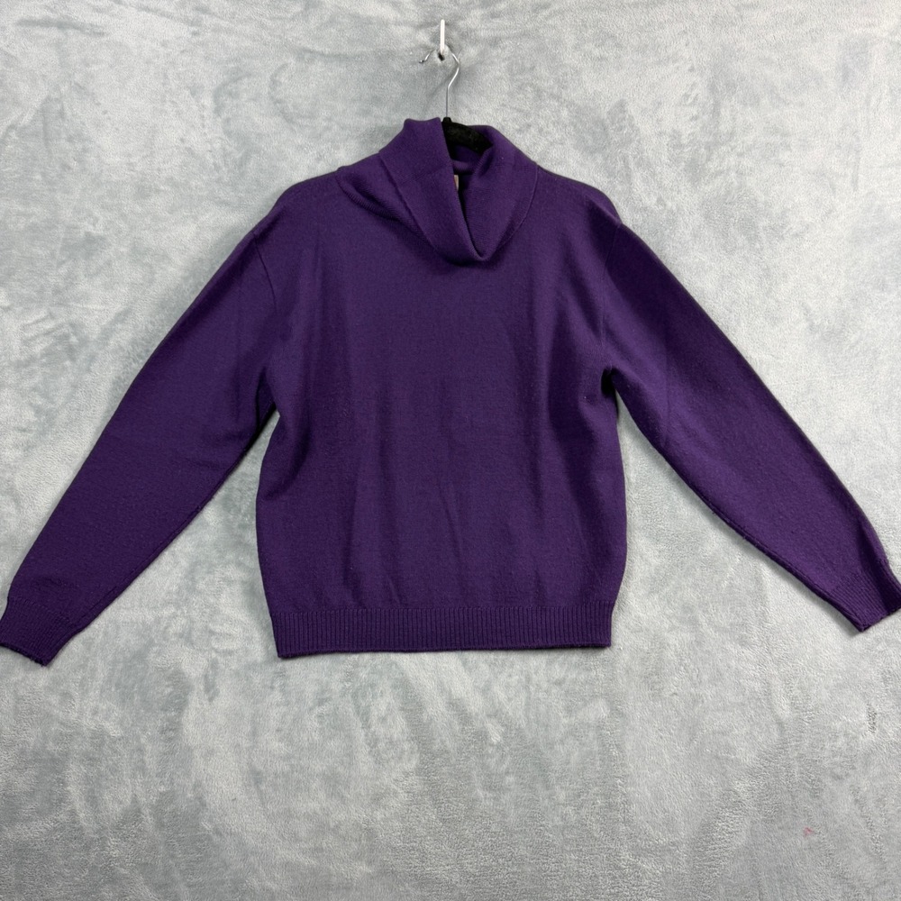 Pendleton Womens M Purple Turtleneck Sweater Virgin Wool Knit Quiet Luxury Boho
